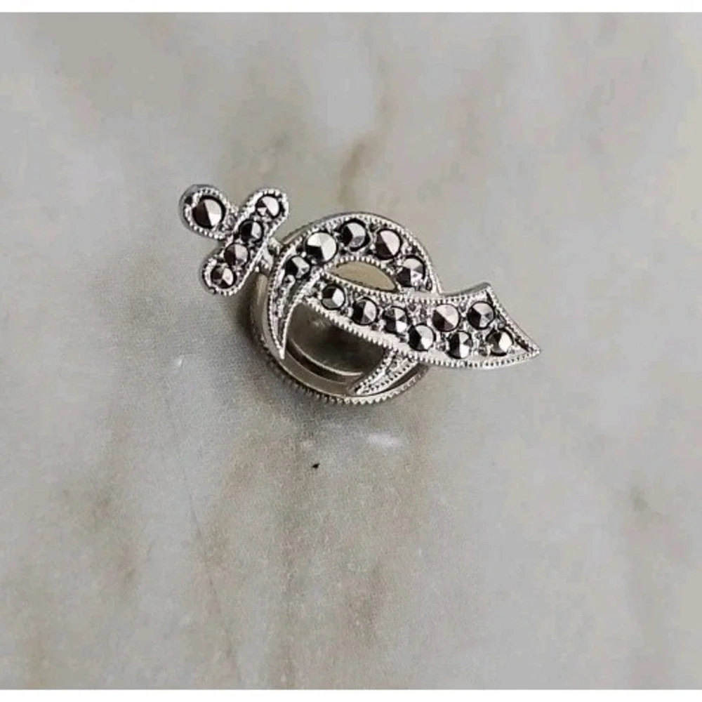 Vtg Freemason Masonic Shriner Logo Silver Tone Lapel Pin